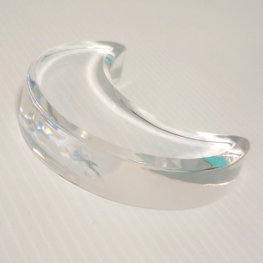 Vintage Orrefors Sweden Crystal Cescent Moon Paperweight